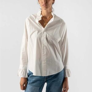 Alex Mill Easy Ruffle White Button Down Shirt